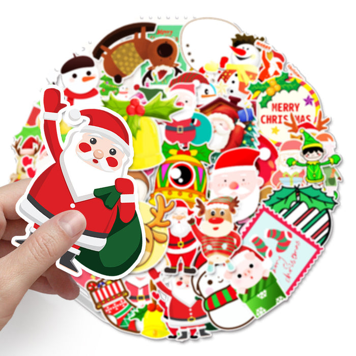 Wholesale Sticker PVC Waterproof Christmas Cartoon 50 Pieces MOQ≥3 JDC-ST-WanM003