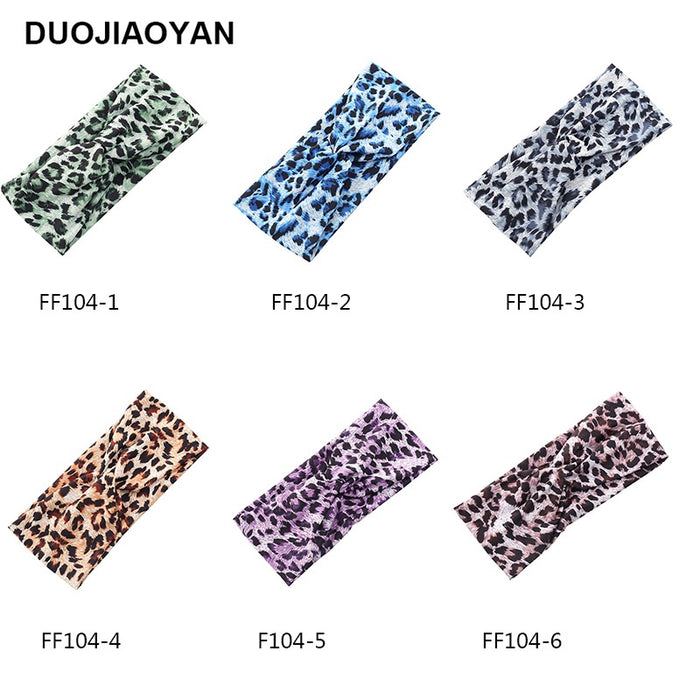 Wholesale Leopard Print Cross Strap Sports Face Wash Headband MOQ≥3 JDC-HD-Jiaoy005