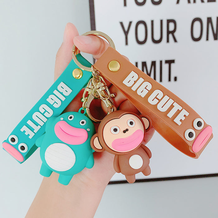 Wholesale fashion sausage mouth animal pendant keychain glue three-dimensional doll JDC-KC-SCheng020