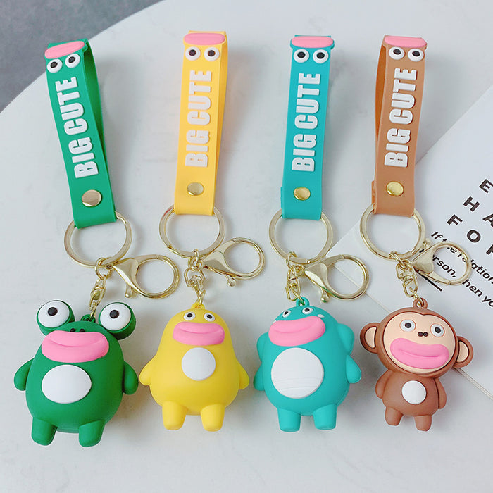 Wholesale fashion sausage mouth animal pendant keychain glue three-dimensional doll JDC-KC-SCheng020