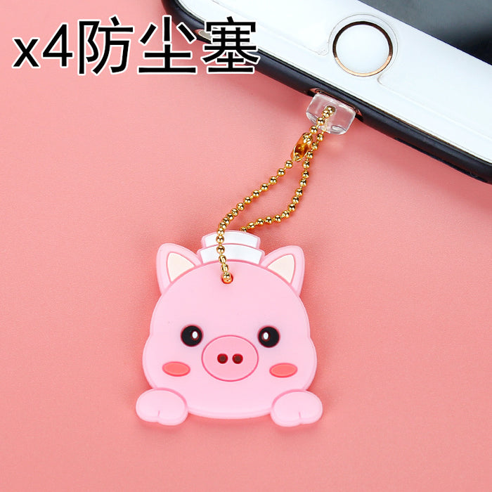 Wholesale Mobile Phone Dustproof Plug PVC Cute Cartoon Animal Charging Port MOQ≥3 JDC-PC-ZhongJ00013