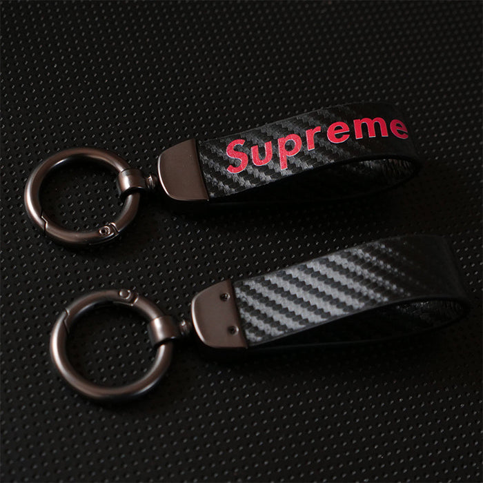 Wholesale Keychains Alloy Carbon Fiber Leather Color Printing MOQ≥2 JDC-KC-YYP001