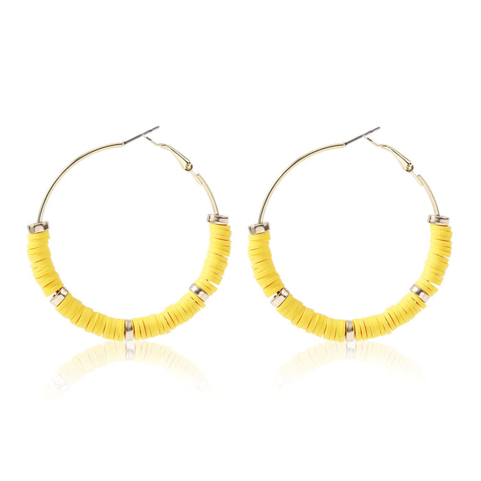 Jewelry WholesaleWholesale handmade accessories soft ceramic material large circle alloy earrings JDC-ES-ManY016 Earrings 满溢 %variant_option1% %variant_option2% %variant_option3%  Factory Price JoyasDeChina Joyas De China