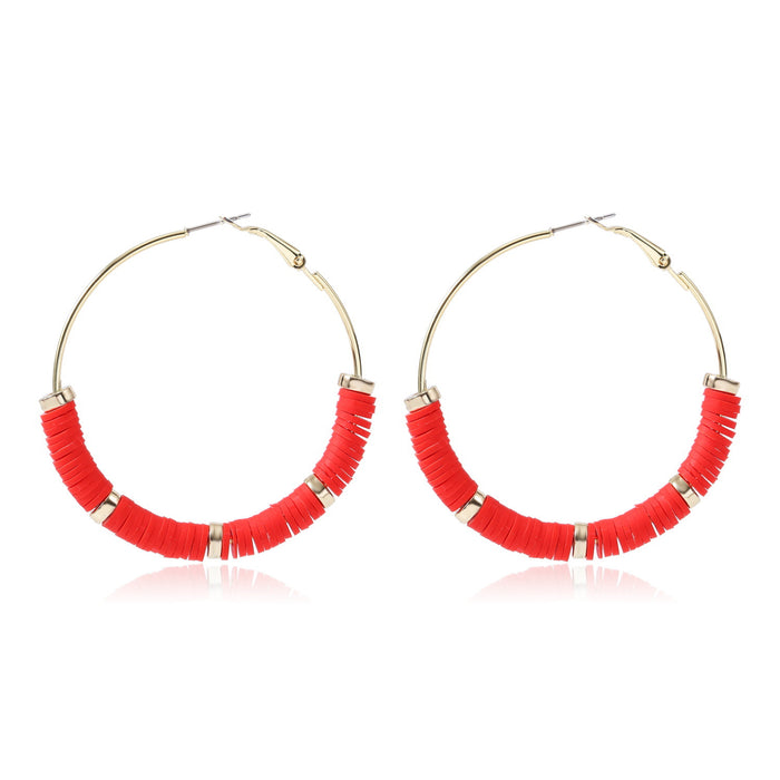 Jewelry WholesaleWholesale handmade accessories soft ceramic material large circle alloy earrings JDC-ES-ManY016 Earrings 满溢 %variant_option1% %variant_option2% %variant_option3%  Factory Price JoyasDeChina Joyas De China