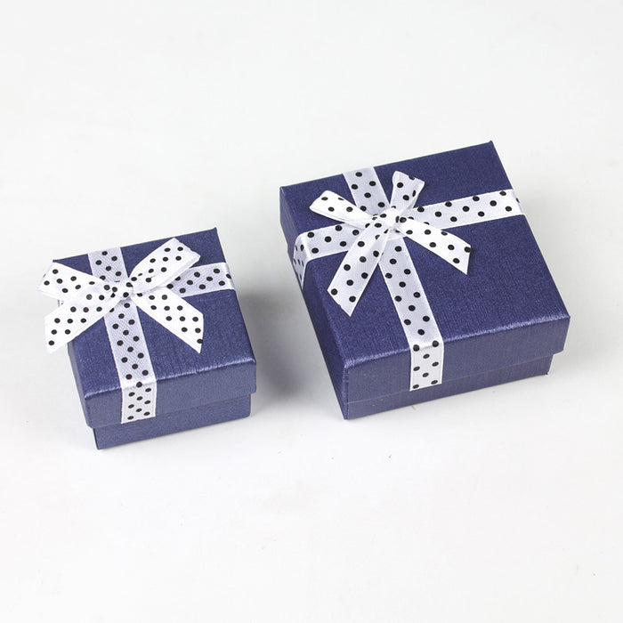 Wholesale Ring Box Bow Bead Pendant Necklace Stud Earring Box Jewelry Packaging Box JDC-JP-Haoke004