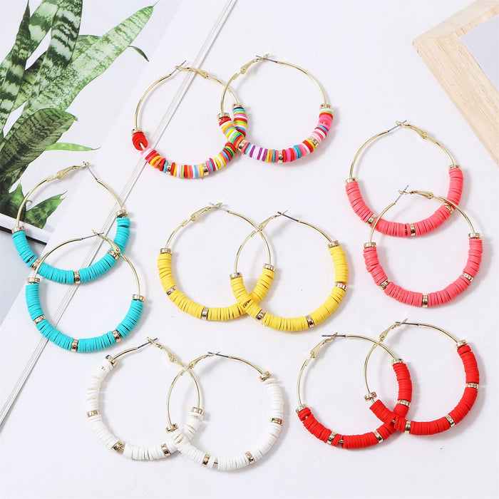 Jewelry WholesaleWholesale handmade accessories soft ceramic material large circle alloy earrings JDC-ES-ManY016 Earrings 满溢 %variant_option1% %variant_option2% %variant_option3%  Factory Price JoyasDeChina Joyas De China