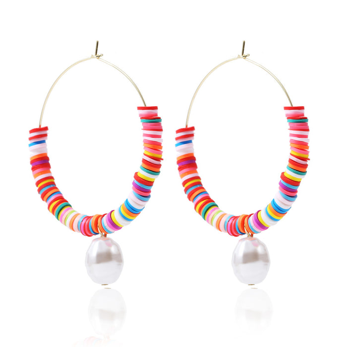 Jewelry WholesaleWholesale handmade accessories soft ceramic material large circle alloy earrings JDC-ES-ManY016 Earrings 满溢 %variant_option1% %variant_option2% %variant_option3%  Factory Price JoyasDeChina Joyas De China