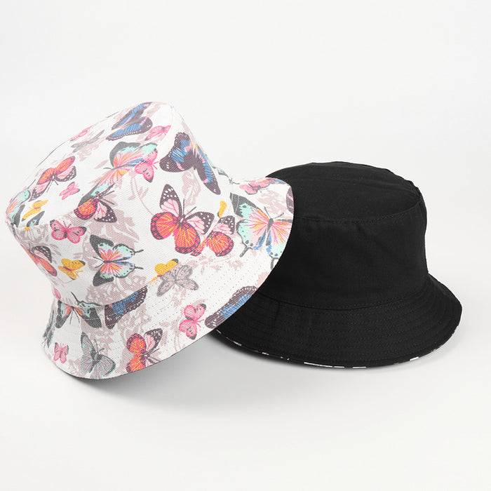 Wholesale Fresh Butterfly Printed Cartoon Canvas Basin Hat JDC-FH-LLan001