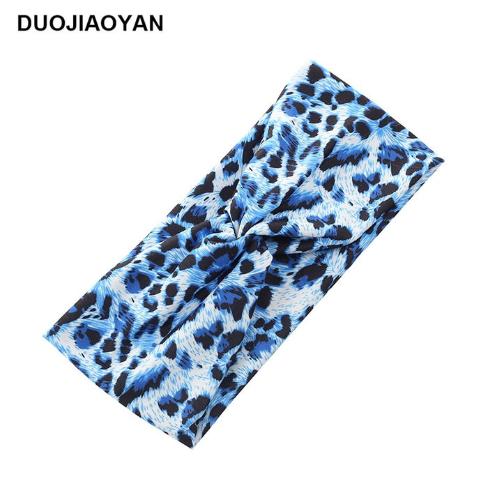 Wholesale Leopard Print Cross Strap Sports Face Wash Headband MOQ≥3 JDC-HD-Jiaoy005