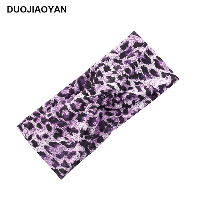 Wholesale Leopard Print Cross Strap Sports Face Wash Headband MOQ≥3 JDC-HD-Jiaoy005