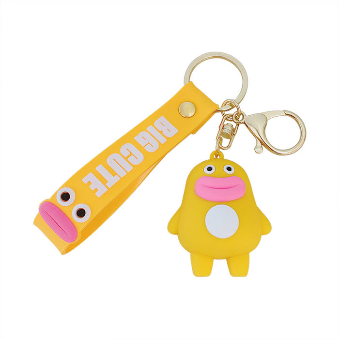 Wholesale fashion sausage mouth animal pendant keychain glue three-dimensional doll JDC-KC-SCheng020
