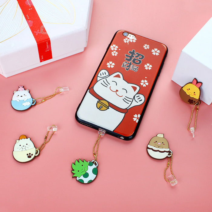 Wholesale Mobile Phone Dust Plug PVC Cute Cartoon Charging Port MOQ≥3 JDC-PC-ZhongJ00014