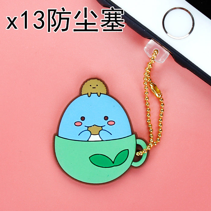 Wholesale Mobile Phone Dust Plug PVC Cute Cartoon Charging Port MOQ≥3 JDC-PC-ZhongJ00014