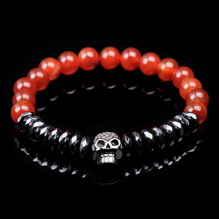 Beads planas al por mayor Beads Black Magnet Crossbones Pulsera JDC-BT-Yanh009