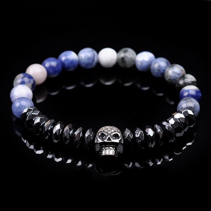 Beads planas al por mayor Beads Black Magnet Crossbones Pulsera JDC-BT-Yanh009