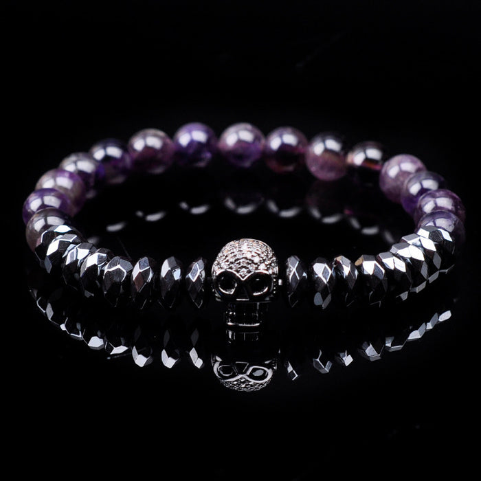 Beads planas al por mayor Beads Black Magnet Crossbones Pulsera JDC-BT-Yanh009