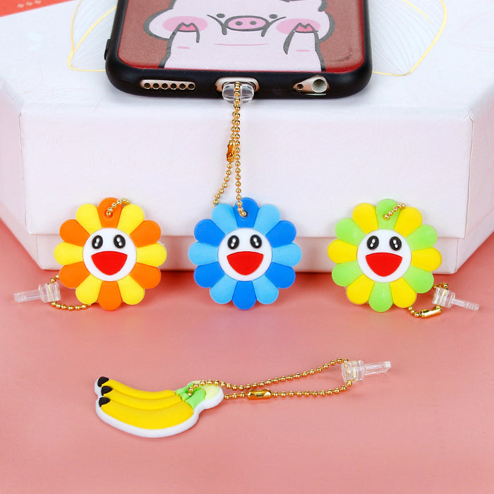 Wholesale Mobile Phone Dust Plug PVC Cute Flower Pendant MOQ≥3 JDC-PC-ZhongJ004