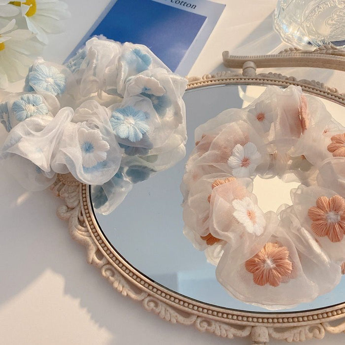 Wholesale silk embroidery elegant mesh daisy fairy accessories hair ring JDC-HS-Manda002