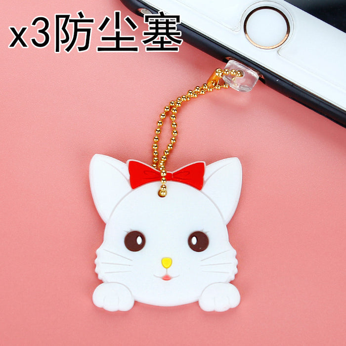 Wholesale Mobile Phone Dustproof Plug PVC Cute Cartoon Animal Charging Port MOQ≥3 JDC-PC-ZhongJ00013