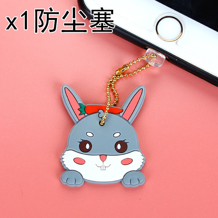 Wholesale Mobile Phone Dustproof Plug PVC Cute Cartoon Animal Charging Port MOQ≥3 JDC-PC-ZhongJ00013