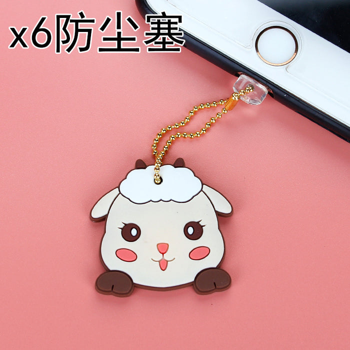 Wholesale Mobile Phone Dustproof Plug PVC Cute Cartoon Animal Charging Port MOQ≥3 JDC-PC-ZhongJ00013