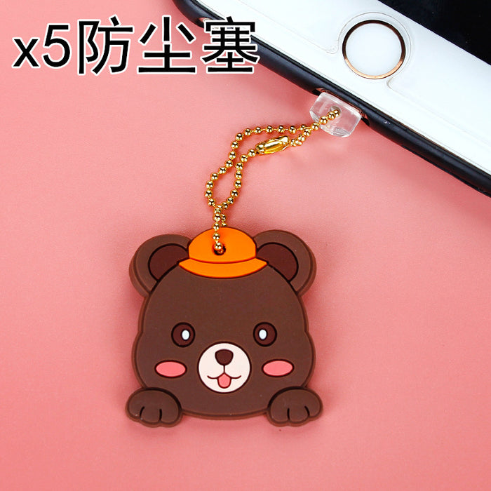 Wholesale Mobile Phone Dustproof Plug PVC Cute Cartoon Animal Charging Port MOQ≥3 JDC-PC-ZhongJ00013