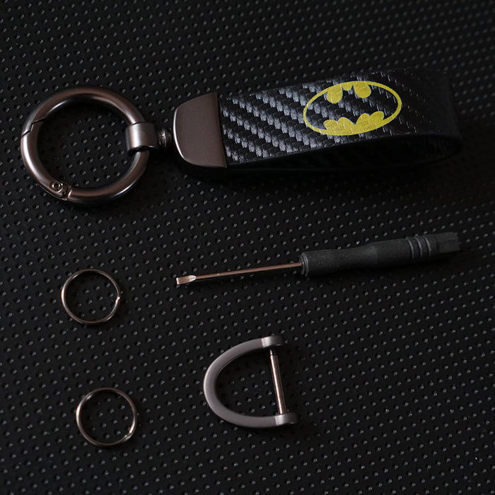 Wholesale Keychains Alloy Carbon Fiber Leather Color Printing MOQ≥2 JDC-KC-YYP001