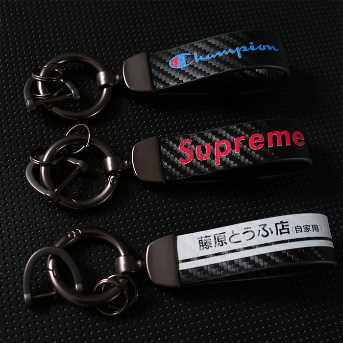 Wholesale Keychains Alloy Carbon Fiber Leather Color Printing MOQ≥2 JDC-KC-YYP001