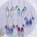 Jewelry WholesaleWholesale long style cicada wing wing gradient color butterfly crystal stud earrings JDC-ES-XuanY005 Earrings 宣妍 %variant_option1% %variant_option2% %variant_option3%  Factory Price JoyasDeChina Joyas De China