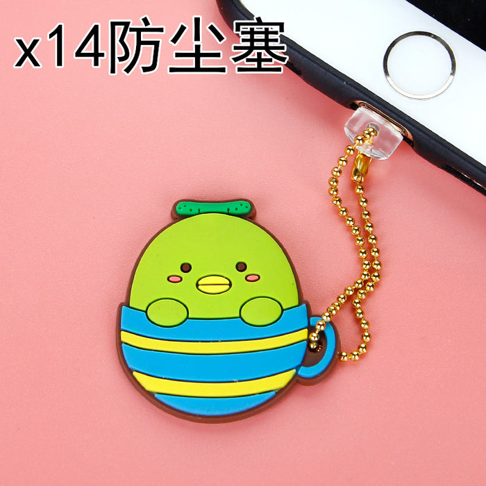 Wholesale Mobile Phone Dust Plug PVC Cute Cartoon Charging Port MOQ≥3 JDC-PC-ZhongJ00014