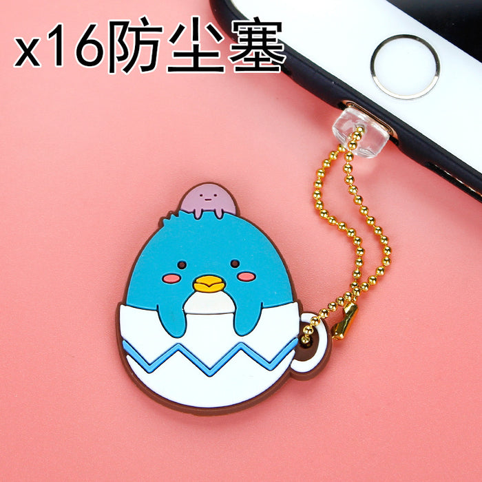 Wholesale Mobile Phone Dust Plug PVC Cute Cartoon Charging Port MOQ≥3 JDC-PC-ZhongJ00014