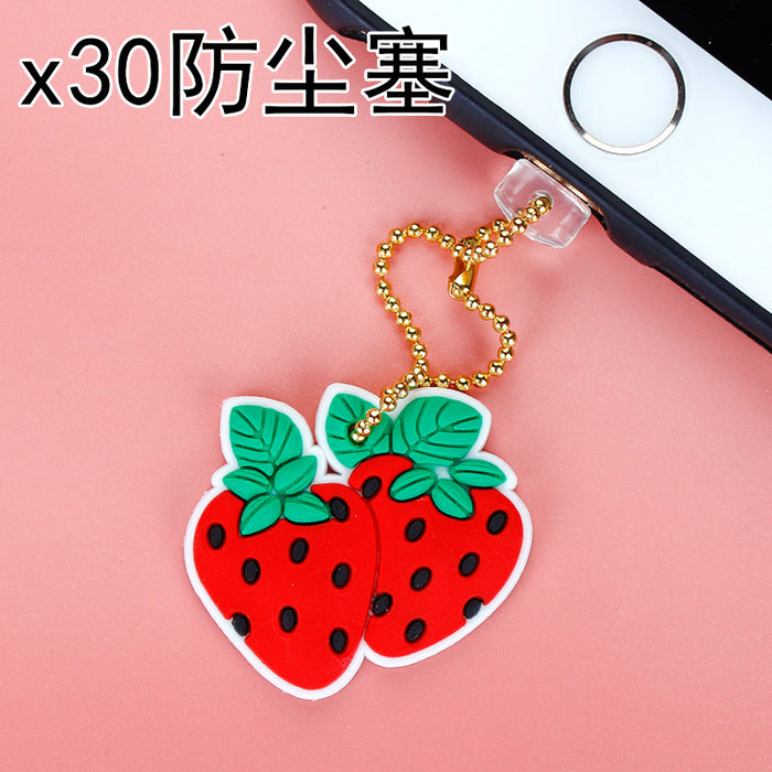 Wholesale Mobile Phone Dust Plug PVC Cute Flower Pendant MOQ≥3 JDC-PC-ZhongJ004