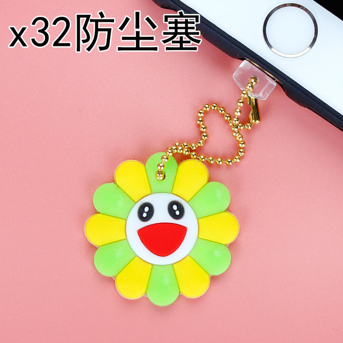 Wholesale Mobile Phone Dust Plug PVC Cute Flower Pendant MOQ≥3 JDC-PC-ZhongJ004