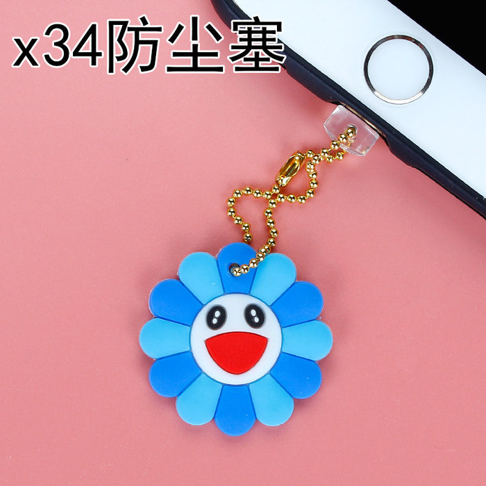 Wholesale Mobile Phone Dust Plug PVC Cute Flower Pendant MOQ≥3 JDC-PC-ZhongJ004