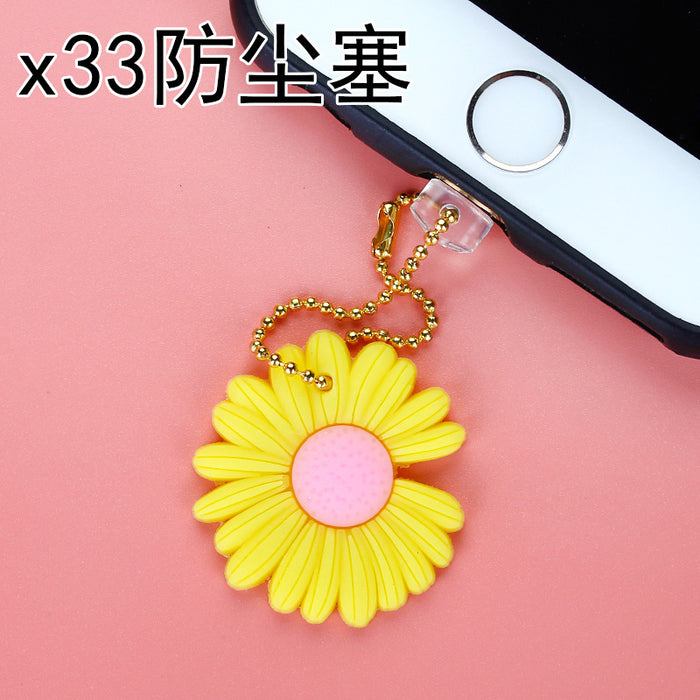 Wholesale Mobile Phone Dust Plug PVC Cute Flower Pendant MOQ≥3 JDC-PC-ZhongJ004