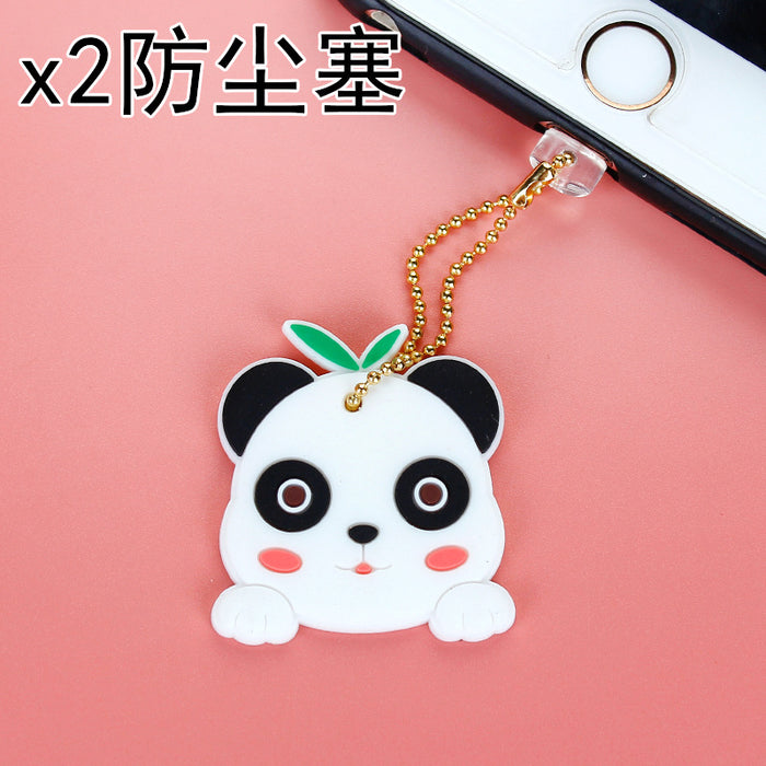 Wholesale Mobile Phone Dustproof Plug PVC Cute Cartoon Animal Charging Port MOQ≥3 JDC-PC-ZhongJ00013