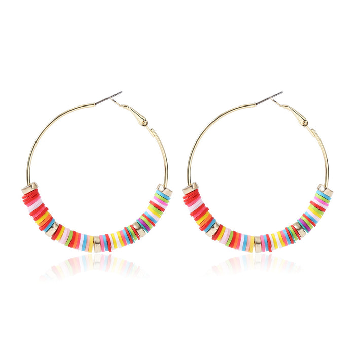 Jewelry WholesaleWholesale handmade accessories soft ceramic material large circle alloy earrings JDC-ES-ManY016 Earrings 满溢 %variant_option1% %variant_option2% %variant_option3%  Factory Price JoyasDeChina Joyas De China