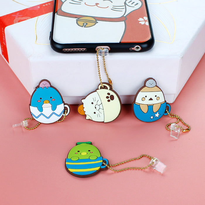 Wholesale Mobile Phone Dust Plug PVC Cute Cartoon Charging Port MOQ≥3 JDC-PC-ZhongJ00014