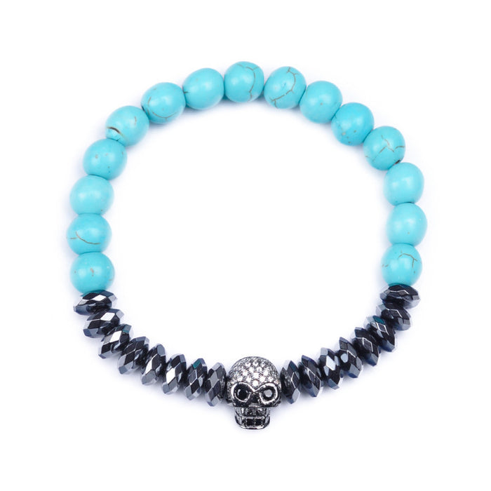 Beads planas al por mayor Beads Black Magnet Crossbones Pulsera JDC-BT-Yanh009