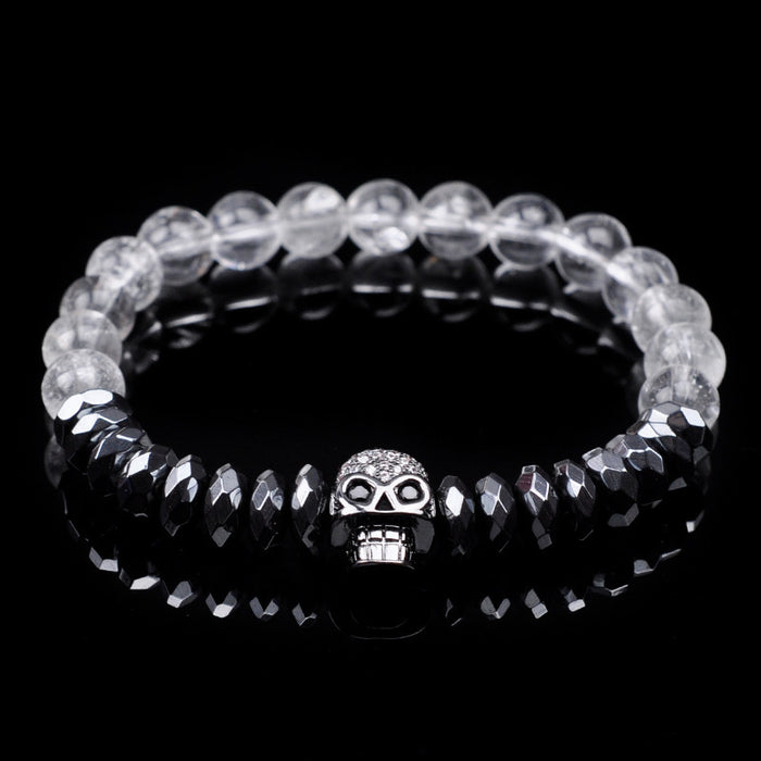 Beads planas al por mayor Beads Black Magnet Crossbones Pulsera JDC-BT-Yanh009