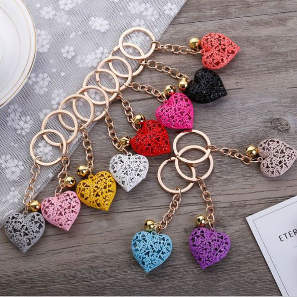 Wholesale DIY Jewelry Accessories Multicolor Hollow Heart Pendant Metal Key Pendant MOQ≥10 JDC-KC-DXJ001