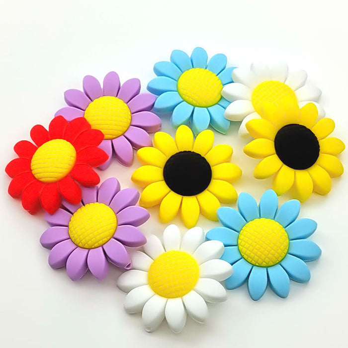 Wholesale 100PCS Bubblegum Beads Sunflower Silicone DIY Beads Ballpoint Pen JDC-DIY-ZhiS002