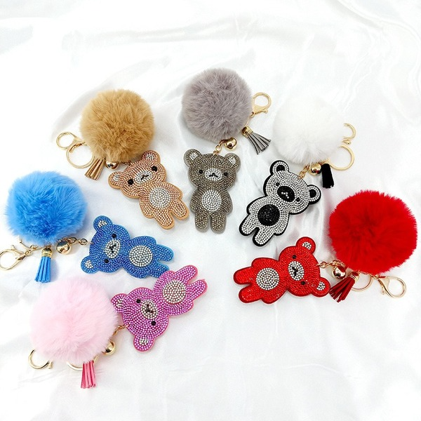 Jewelry WholesaleWholesale velvet bear key chain MOQ ≥ 10 JDC-KC-YZ005 Keychains 永泽 %variant_option1% %variant_option2% %variant_option3%  Factory Price JoyasDeChina Joyas De China