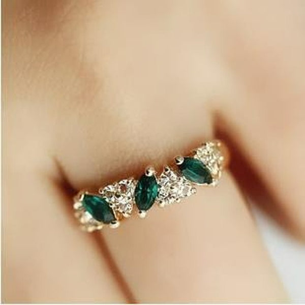 Jewelry WholesaleWholesale Emerald Alloy Rhinestone Ring JDC-RS-RL043 Rings 瑞列 %variant_option1% %variant_option2% %variant_option3%  Factory Price JoyasDeChina Joyas De China