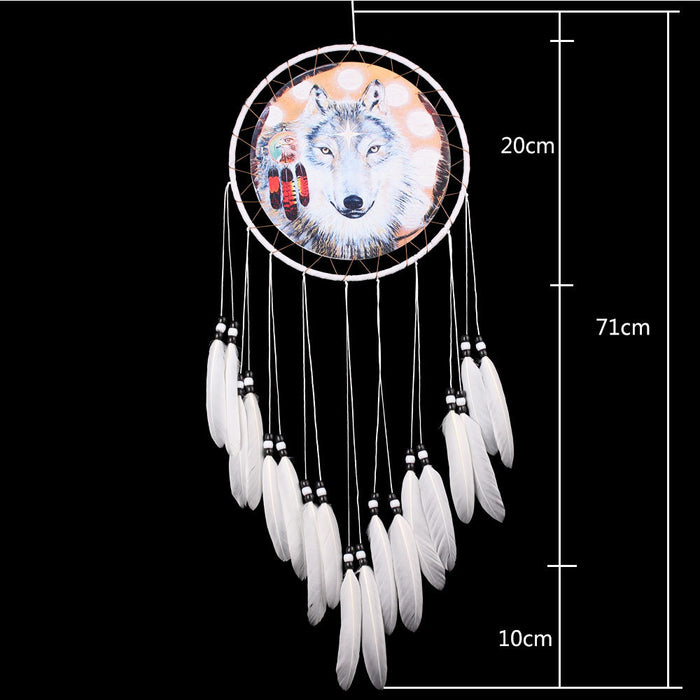 Jewelry WholesaleWholesale Indian Style Flocking Cloth Feather Oil Painting Wolf Totem Dreamcatcher MOQ≥2 JDC-DC-BGN004 Dreamcatcher 布谷鸟 %variant_option1% %variant_option2% %variant_option3%  Factory Price JoyasDeChina Joyas De China