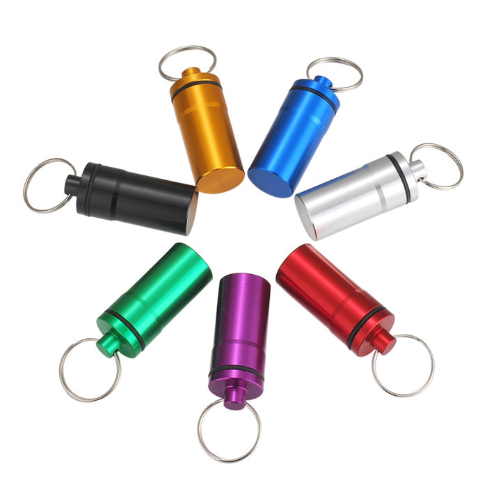 Jewelry WholesaleWholesale Portable Aluminum Pill Bottle Keychain JDC-KC-SPan001 Keychains 深甽 %variant_option1% %variant_option2% %variant_option3%  Factory Price JoyasDeChina Joyas De China