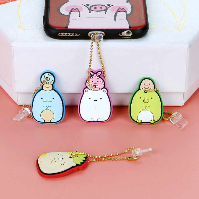 Wholesale Mobile Phone Dust Plug PVC Cute Cartoon Charging Port MOQ≥3 JDC-PC-ZhongJ00011