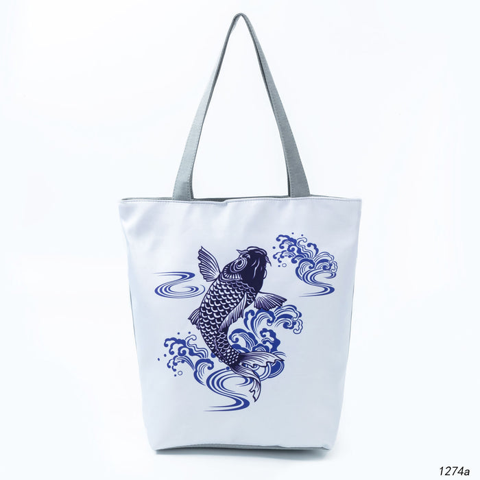 Jewelry WholesaleWholesale print turtle back leaf beach canvas bag JDC-BB-Mobiao003 Beach Bag Beach Bag %variant_option1% %variant_option2% %variant_option3%  Factory Price JoyasDeChina Joyas De China