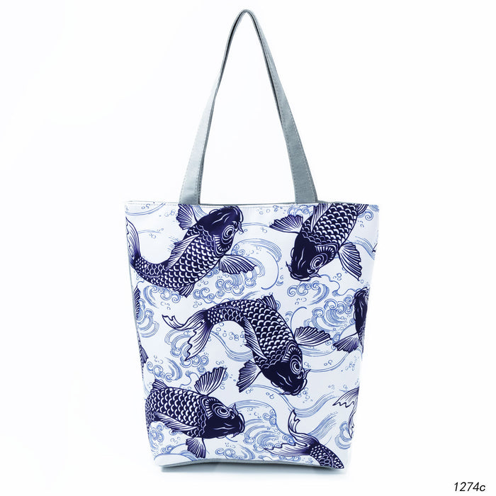 Jewelry WholesaleWholesale print turtle back leaf beach canvas bag JDC-BB-Mobiao003 Beach Bag Beach Bag %variant_option1% %variant_option2% %variant_option3%  Factory Price JoyasDeChina Joyas De China