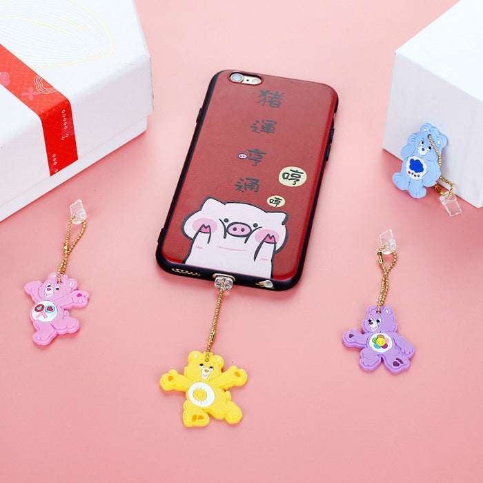 Wholesale Mobile Phone Dustproof Plug PVC Cute Bear Pendant MOQ≥3 JDC-PC-ZhongJ024